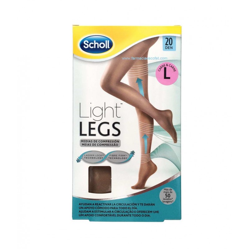 Negro 40den tamaño L SCHOLL Light Legs Leotardos para una pierna ligero sensación 